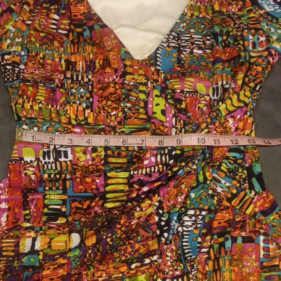 JFW Vibrant Colorful Abstract Print Midi Dress - Picture 9 of 10